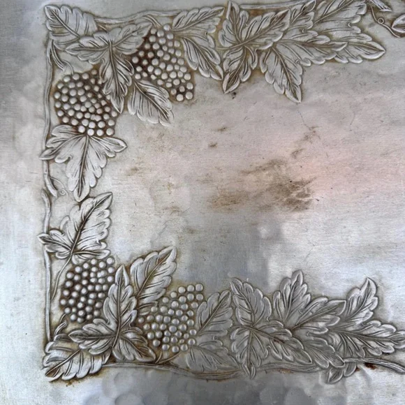 Vintage Rectangular Forged Everlast Aluminum Serving Tray With Handles 16” X 12” - Picture 2 of 7